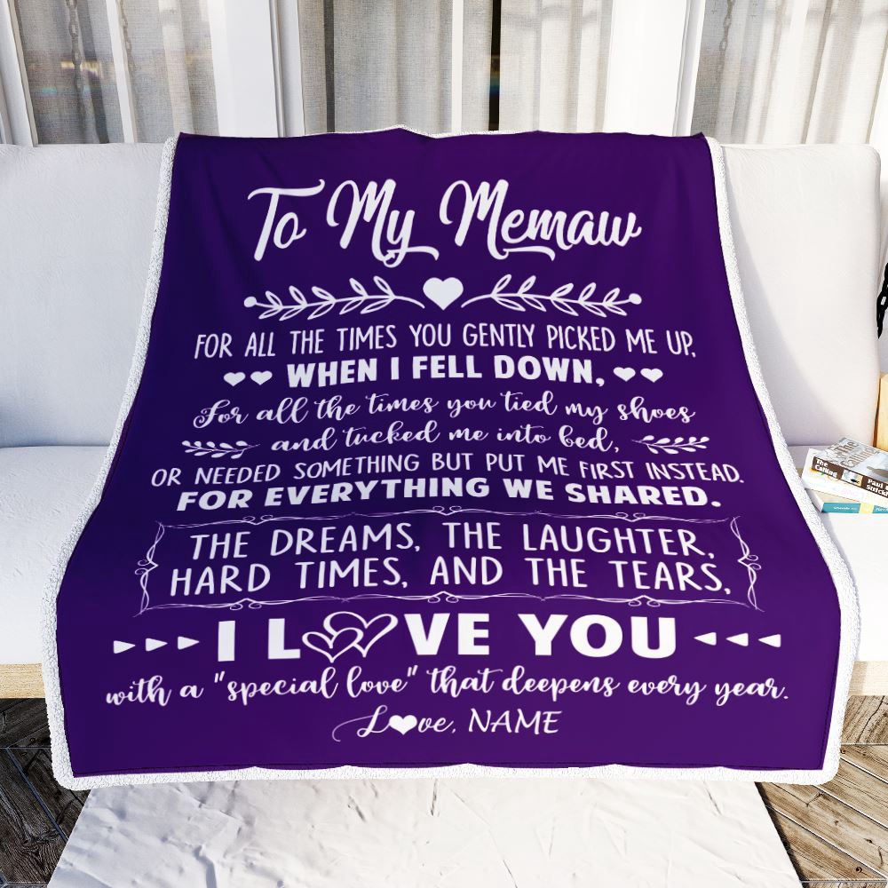 To My Memaw Blanket From Grandkids I Love You With A Special Love, Mother Day Blanket, Personalized Blanket For Mom