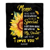 To My Meme Blanket From Grandkids Granddaughter I Want To Say I Love You Sunfower Mother Day Blanket Personalized Blanket For Mom 1 Whhrul.jpg - demo10