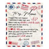 To My Meme Blanket From Grandkids Grandson Air Mail Letter I Love You Mother Day Blanket Personalized Blanket For Mom 1 Zgg6iv.jpg - demo10