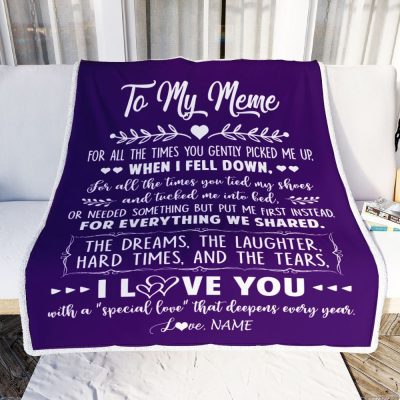 To My Meme Blanket From Grandkids I Love You With A Special Love, Mother Day Blanket, Personalized Blanket For Mom