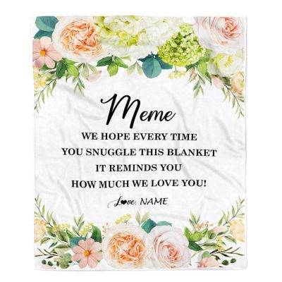 To My Mimi Blanket From Grandkids How Much We Love You Flower, Mother Day Blanket, Personalized Blanket For Mom
