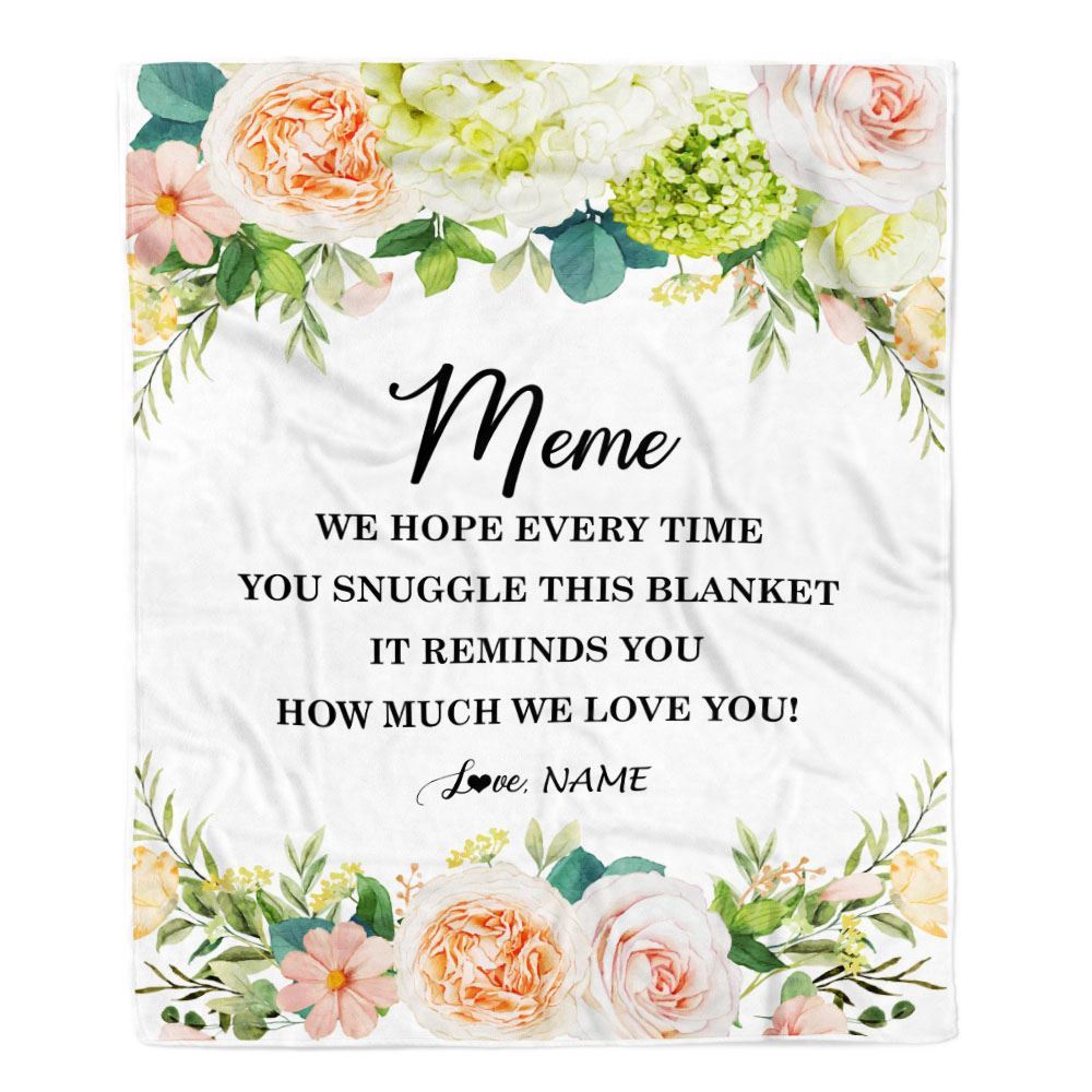 To My Mimi Blanket From Grandkids How Much We Love You Flower, Mother Day Blanket, Personalized Blanket For Mom