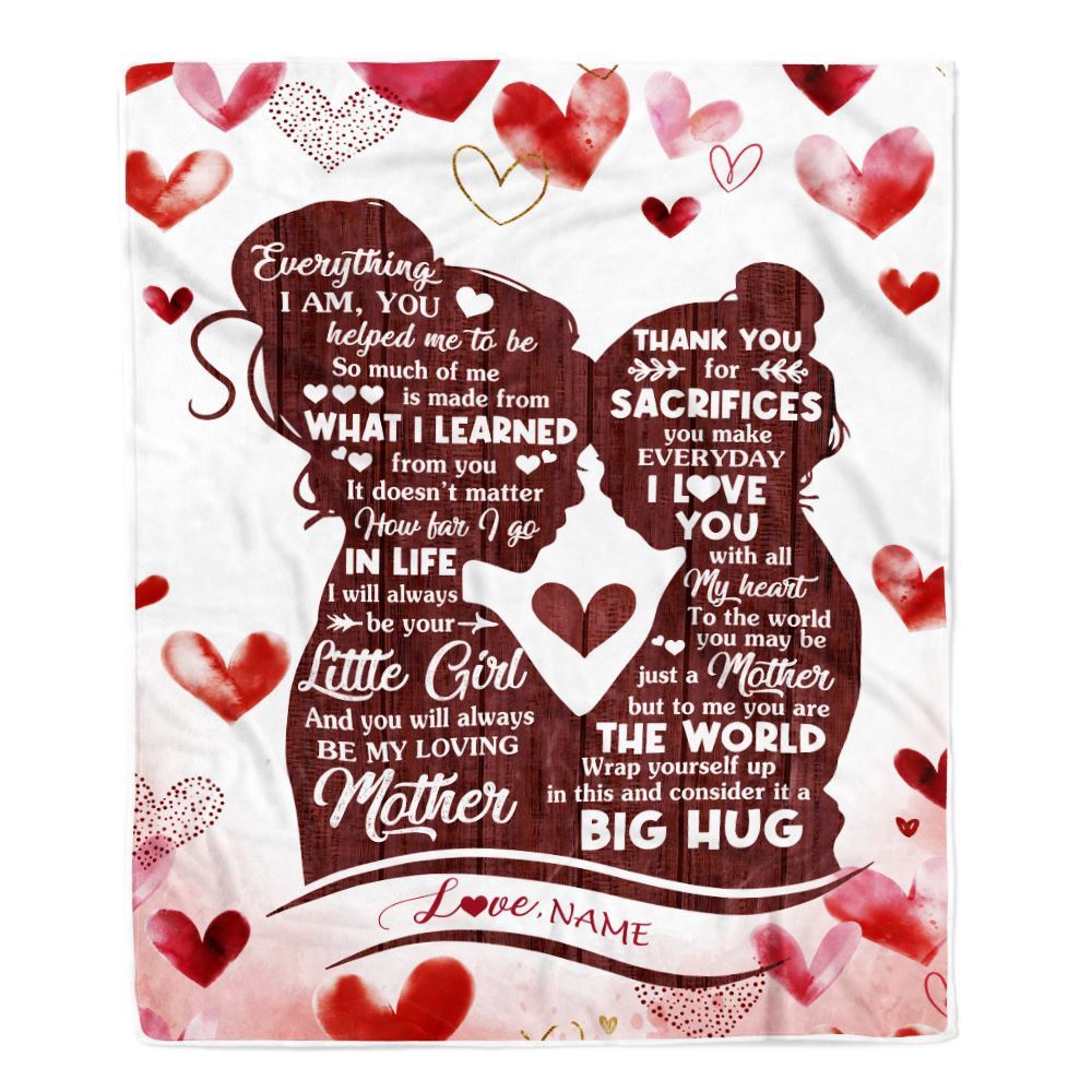To My Mom Blanket From Daughter I Love You With All My Heart Thank You Mom, Mother Day Blanket, Personalized Blanket For Mom