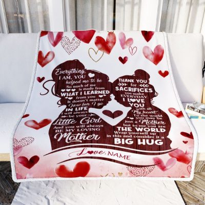 To My Mom Blanket From Daughter I Love You With All My Heart Thank You Mom, Mother Day Blanket, Personalized Blanket For Mom