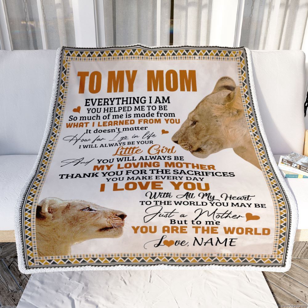To My Mom Blanket From Daughter Lion My Loving Father I Love You Mom, Mother Day Blanket, Personalized Blanket For Mom To My Mom Blanket From Daughter Lion My Loving Father I Love You Mom, Mother Day Blanket, Personalized Blanket For Mom