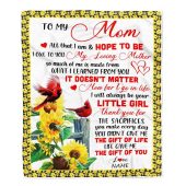 To My Mom Blanket From Daughter Little Girl Red Bird Cardinal Sunflower My Lovin Mother Day Blanket Personalized Blanket For Mom 1 Htept9.jpg - demo10