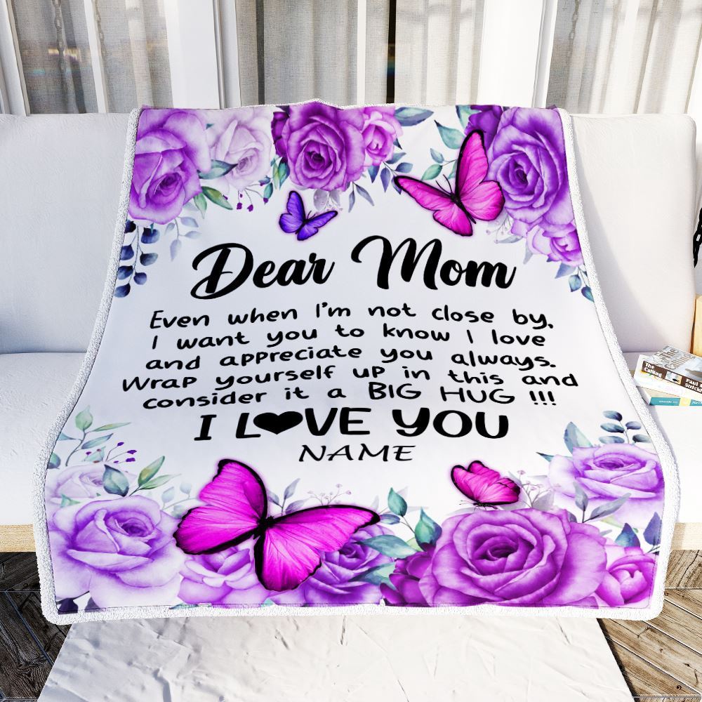 To My Mom Blanket From Daughter Son Butterfly Love And Appreciate Mom, Mother Day Blanket, Personalized Blanket For Mom To My Mom Blanket From Daughter Son Butterfly Love And Appreciate Mom, Mother Day Blanket, Personalized Blanket For Mom