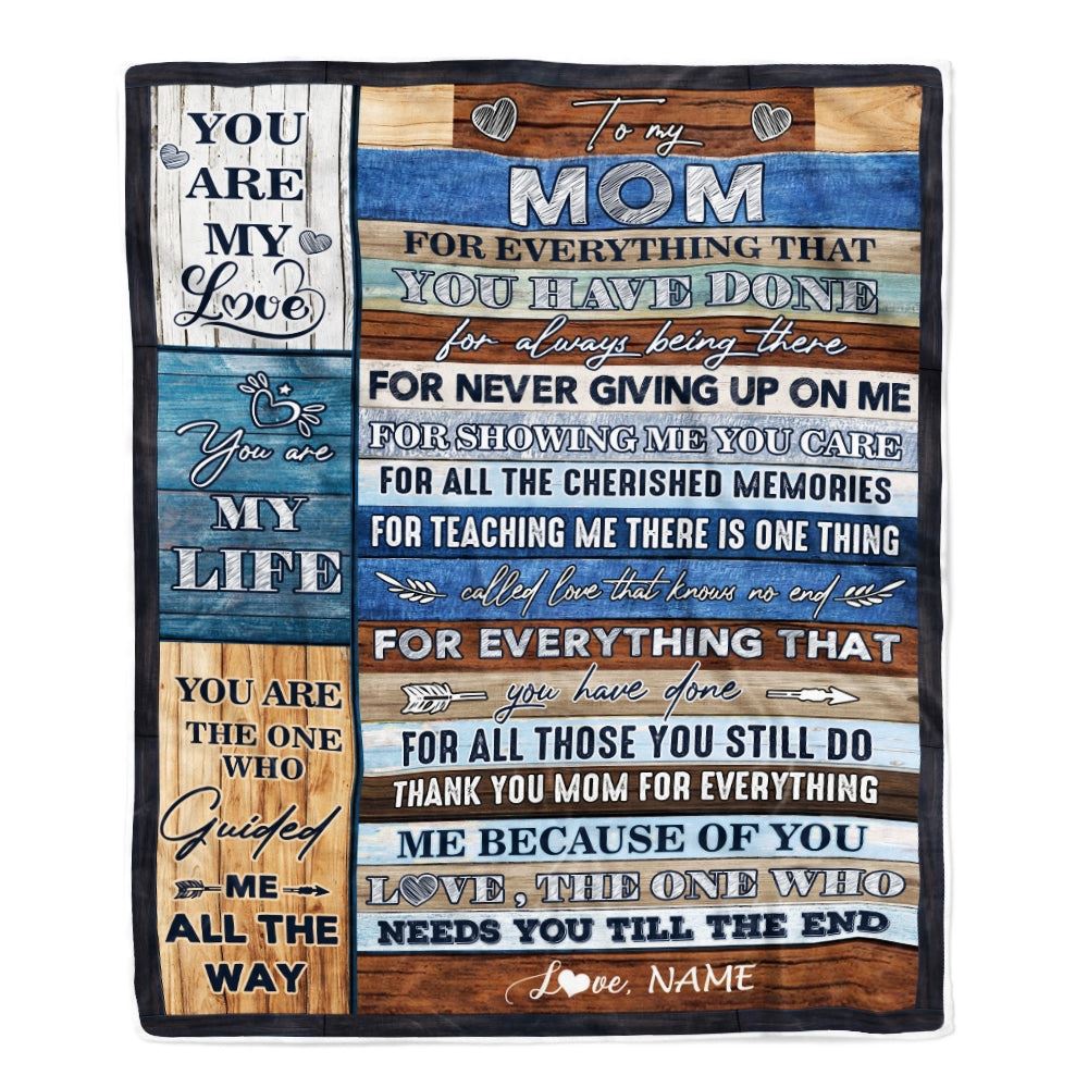 To My Mom Blanket From Daughter Son Child You Are My Life Travel For Mom, Mother Day Blanket, Personalized Blanket For Mom