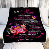 To My Mom Blanket From Daughter Son Floral Butterfly Blessed Have You A Mother Day Blanket Personalized Blanket For Mom 2 Dak9h4.jpg - demo10
