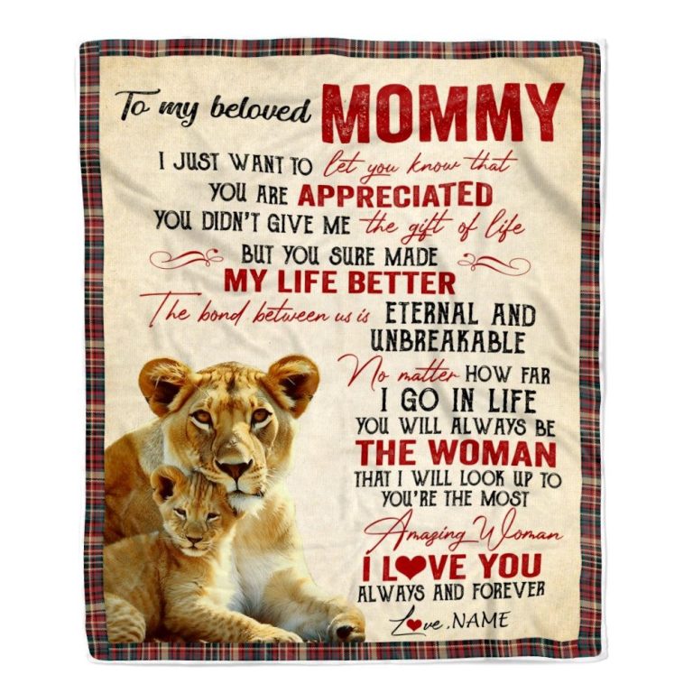 To My Mom Blanket From Daughter Son Lion You're The Most Amazing Woman I Love You, Mother Day Blanket, Personalized Blanket For Mom