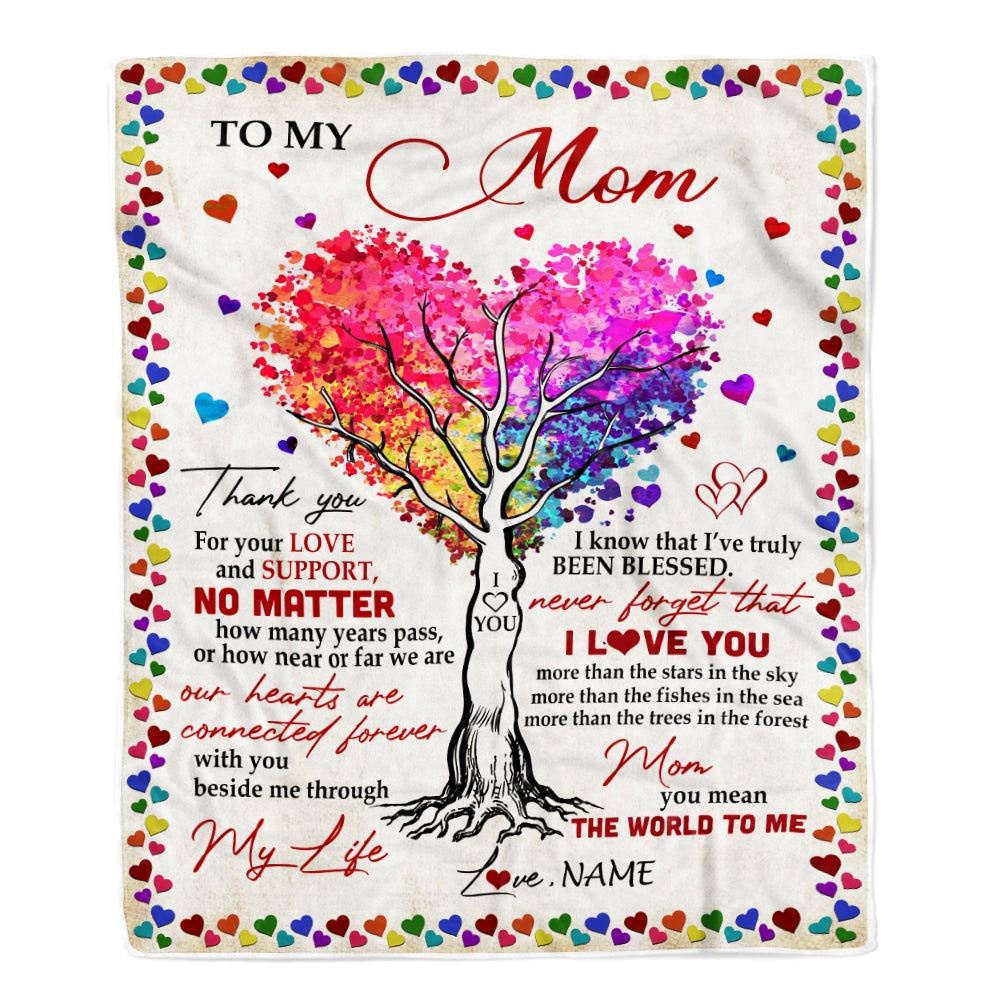 To My Mom Blanket From Daughter Son Never Forget That I Love You You Mean The World to Me, Mother Day Blanket, Personalized Blanket For Mom