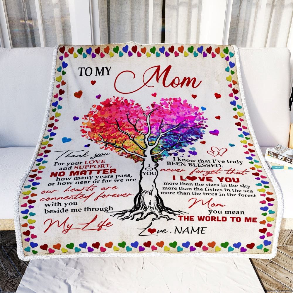 To My Mom Blanket From Daughter Son Never Forget That I Love You You Mean The World to Me, Mother Day Blanket, Personalized Blanket For Mom