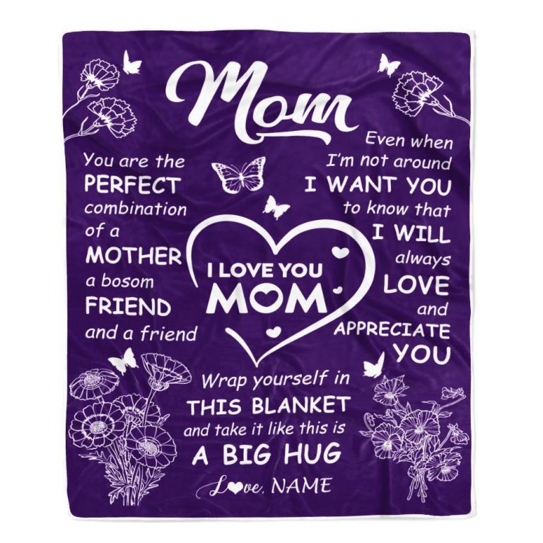 To My Mom Blanket From Daughter Son Purple You Are The Perfect Mom, Mother Day Blanket, Personalized Blanket For Mom