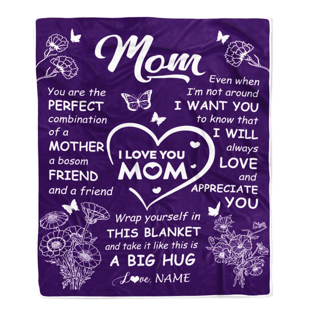 To My Mom Blanket From Daughter Son Purple You Are The Perfect Mom, Mother Day Blanket, Personalized Blanket For Mom To My Mom Blanket From Daughter Son Purple You Are The Perfect Mom, Mother Day Blanket, Personalized Blanket For Mom