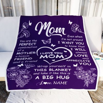 To My Mom Blanket From Daughter Son Purple You Are The Perfect Mom, Mother Day Blanket, Personalized Blanket For Mom