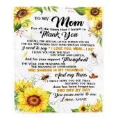 To My Mom Blanket From Daughter Son Sunflower Thank You I Love You Mother Day Blanket Personalized Blanket For Mom 1 Vsmkbv.jpg - demo10