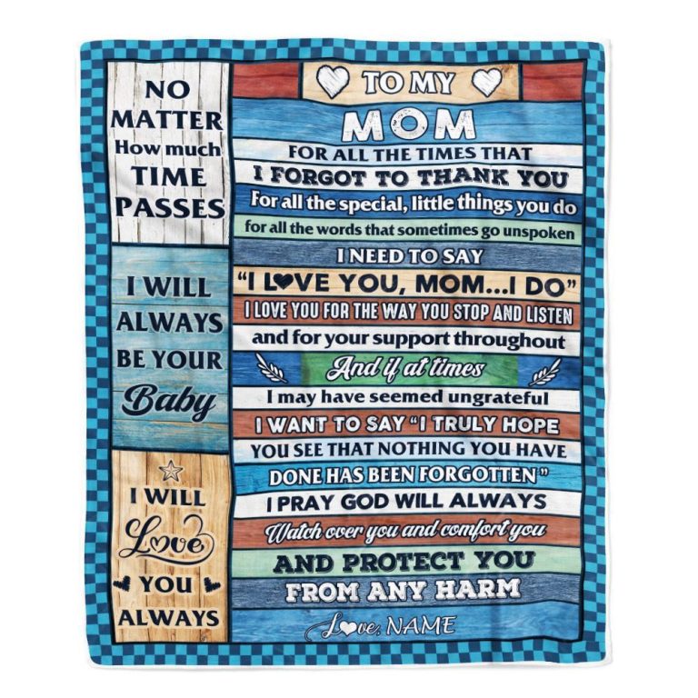 To My Mom Blanket From Daughter Son Wood I Love You Thank You, Mother Day Blanket, Personalized Blanket For Mom