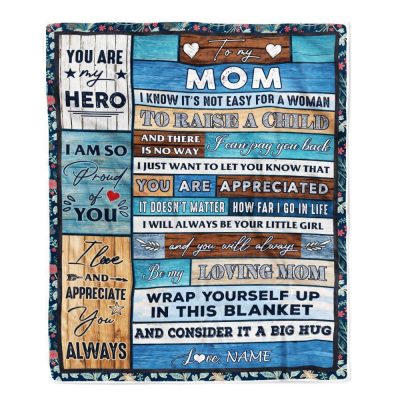 To My Mom Blanket From Daughter Son Wood It A Big Hug Be My Loving, Mother Day Blanket, Personalized Blanket For Mom