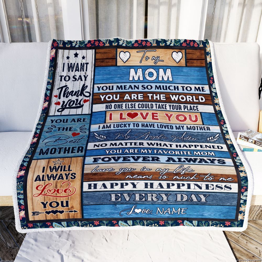 To My Mom Blanket From Daughter Son Wood You Are My Favorite, Mother Day Blanket, Personalized Blanket For Mom