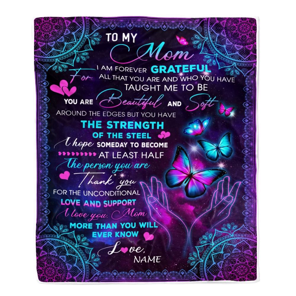 To My Mom Blanket From Daughter Son You Are Beautiful Butterfly, Mother Day Blanket, Personalized Blanket For Mom