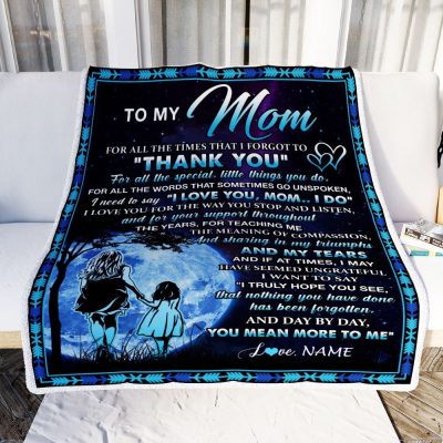 To My Mom Blanket From Daughter Thank You Day By Day, Mother Day Blanket, Personalized Blanket For Mom