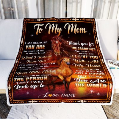 To My Mom Blanket From Daughter Thank You For The Sacrifices Horse, Mother Day Blanket, Personalized Blanket For Mom