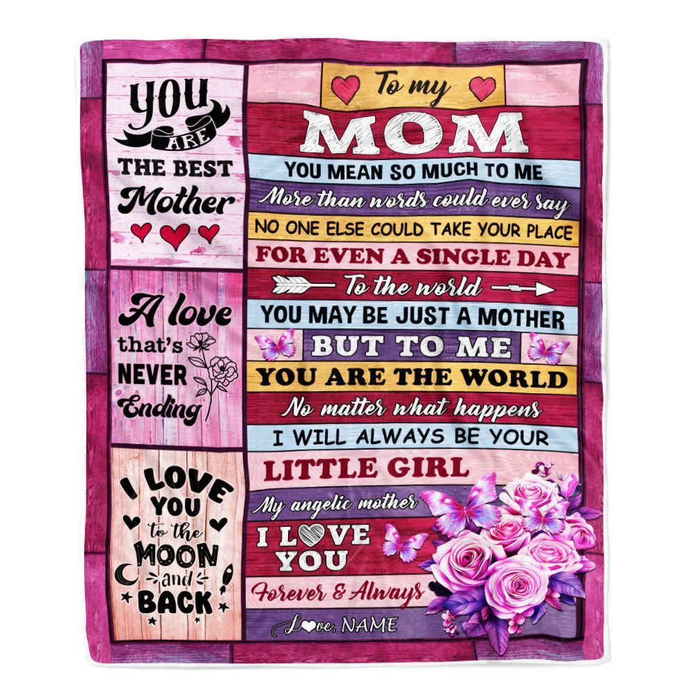 To My Mom Blanket From Daughter Wood Butterfly Love My Angelic, Mother Day Blanket, Personalized Blanket For Mom To My Mom Blanket From Daughter Wood Butterfly Love My Angelic, Mother Day Blanket, Personalized Blanket For Mom