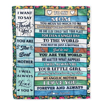 To My Mom Blanket From Daughter Wood Thank You My Angelic, Mother Day Blanket, Personalized Blanket For Mom
