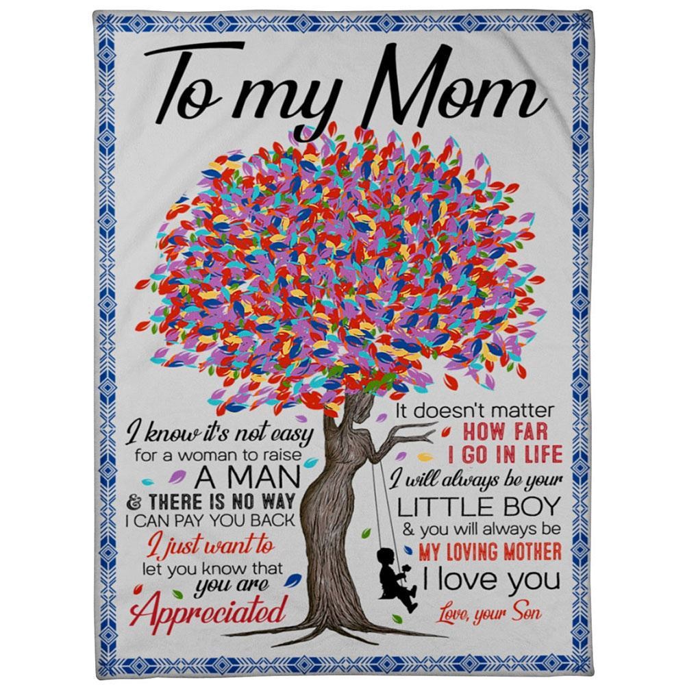 To My Mom Blanket From Son Colorful Tree Always Be My Loving Mother Blanket, Blankets For Mothers Day To My Mom Blanket From Son Colorful Tree Always Be My Loving Mother Blanket, Blankets For Mothers Day