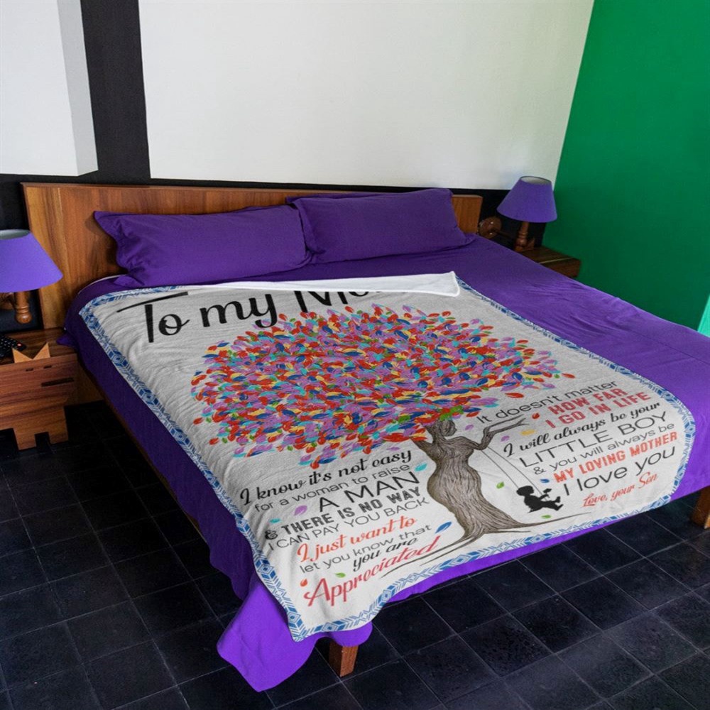 To My Mom Blanket From Son Colorful Tree Always Be My Loving Mother Blanket, Blankets For Mothers Day To My Mom Blanket From Son Colorful Tree Always Be My Loving Mother Blanket, Blankets For Mothers Day