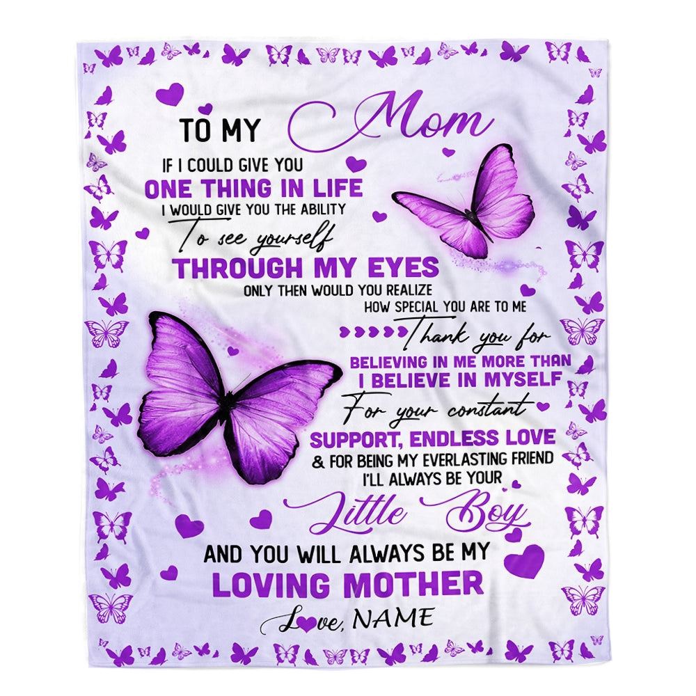 To My Mom Blanket From Son I'll Always be Your Little Boy Loving, Mother Day Blanket, Personalized Blanket For Mom
