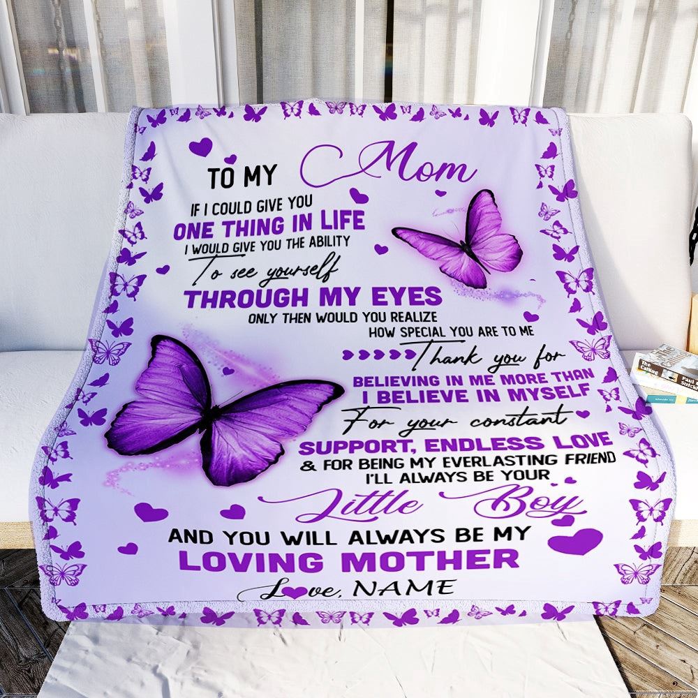To My Mom Blanket From Son I'll Always be Your Little Boy Loving, Mother Day Blanket, Personalized Blanket For Mom