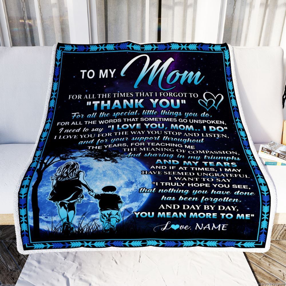To My Mom Blanket From Son Thank You Day By Day, Mother Day Blanket, Personalized Blanket For Mom