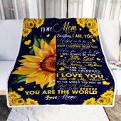 To My Mom Blanket From Daughter Everything I Am You Helped Me To Be Sunflower Mother Day Blanket Personalized Blanket For Mom 2 Kbogdn.jpg - demo10