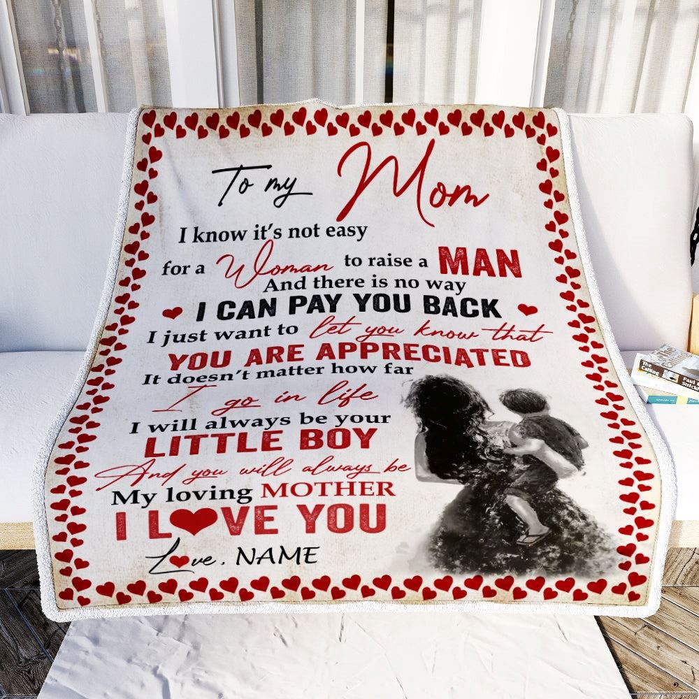 To My Mom Blanket from Son You Are Appeciated My Loving Mother Mom, Mother Day Blanket, Personalized Blanket For Mom