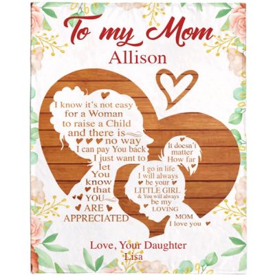 To My Mom From Daughter Mothers Day Gift Ideas Love Mom Blanket, Blankets For Mothers Day
