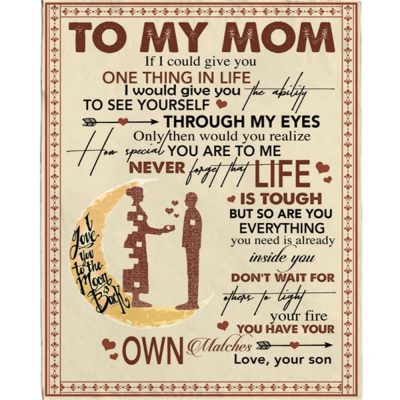To My Mom Mothers Day Gift Ideas From Son Custom Fleece Sherpa Mink Blanket, Blankets For Mothers Day