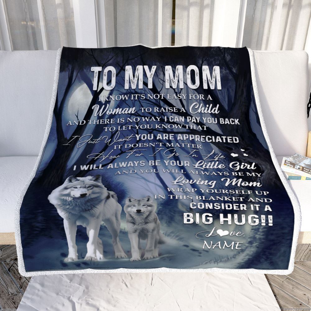 To My Mom Wolf Blanket From Daughter There Is No Way I Can Pay You Back You Are Appreiated Mom, Mother Day Blanket, Personalized Blanket For Mom To My Mom Wolf Blanket From Daughter There Is No Way I Can Pay You Back You Are Appreiated Mom, Mother Day Blanket, Personalized Blanket For Mom