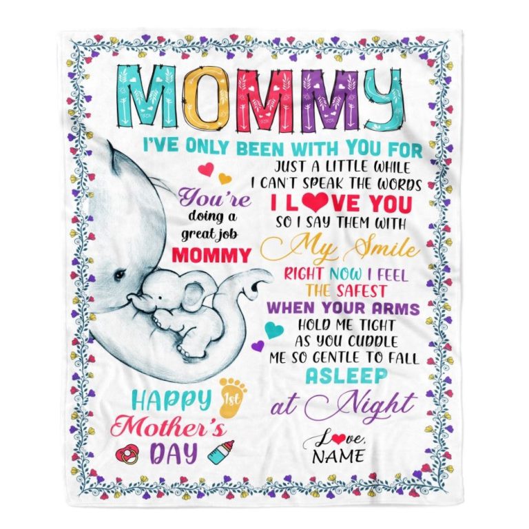 To My Mommy Blanket First Time Mom Elephant You Are Doing A Great Job Happy, Mother Day Blanket, Personalized Blanket For Mom