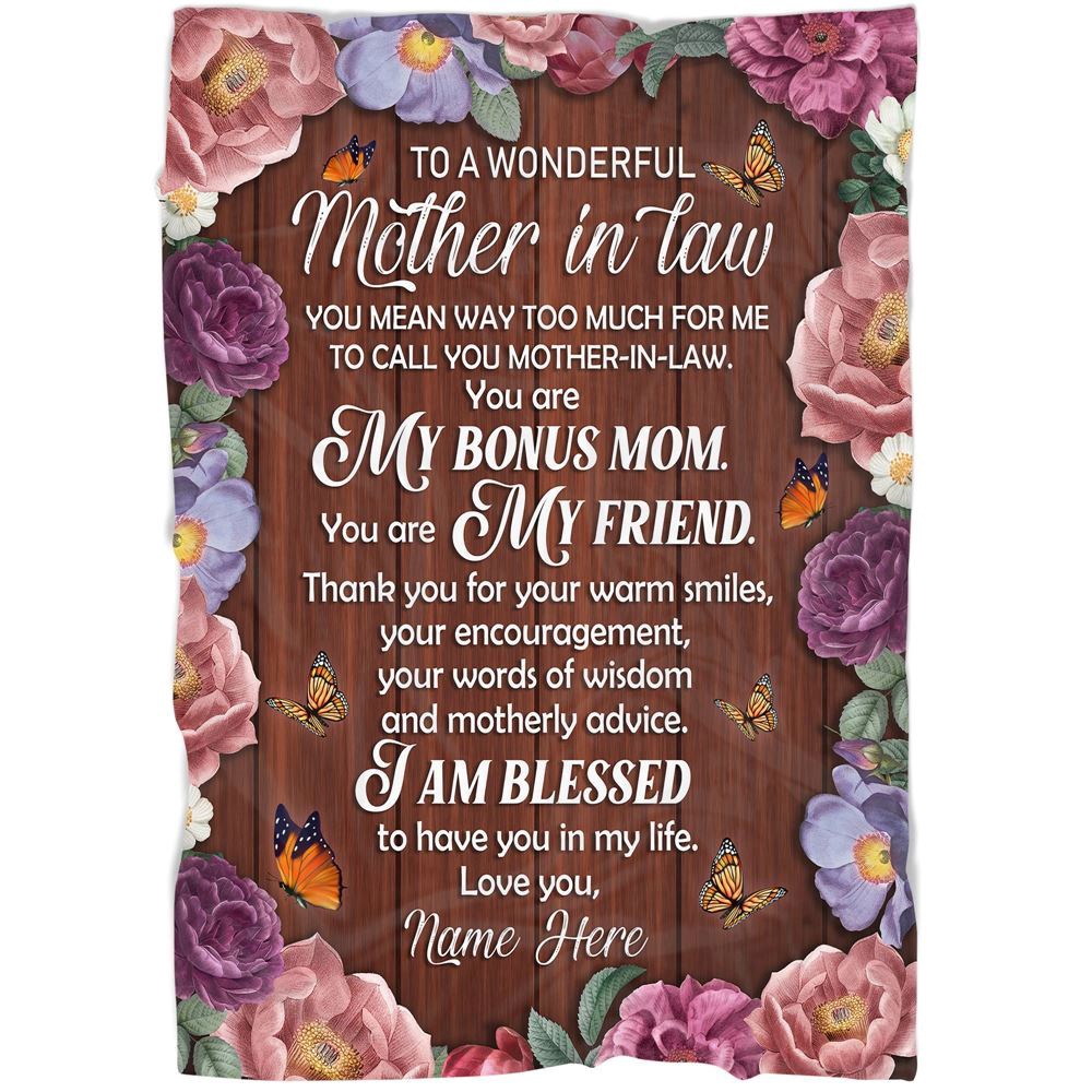 To My Mother-In-Law Blanket Flower Butterflies You Are My Friend Blanket, Blankets For Mothers Day To My Mother-In-Law Blanket Flower Butterflies You Are My Friend Blanket, Blankets For Mothers Day