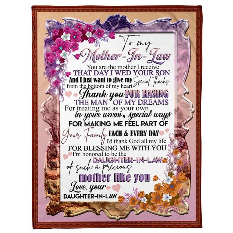 To My Mother-In-Law Blanket Flower I Just Want To Give My Special Thanks Blanket, Blankets For Mothers Day