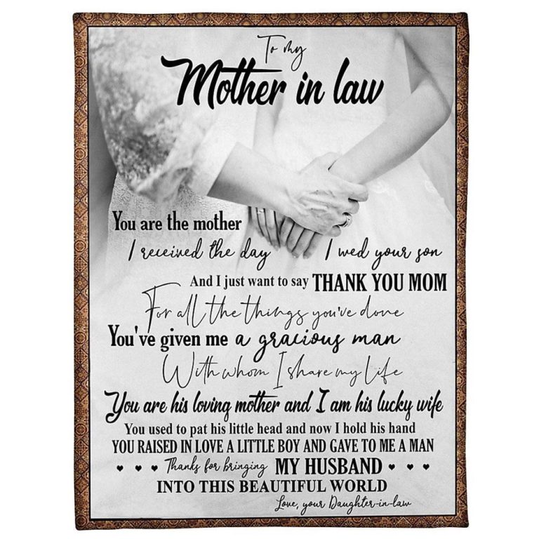 To My Mother-In-Law Blanket Hand Holding Hand I Am His Lucky Wife 2 Blanket, Blankets For Mothers Day