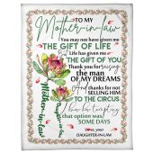 To My Mother In Law Blanket Protea Flower Thanks For Not Selling Him Blanket Blankets For Mothers Day 1 Hq9xkd.jpg - demo10