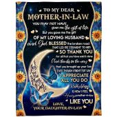 To My Mother In Law Blanket Sunflower Blue Butterflies Moon Blanket Blankets For Mothers Day 1 Bphbv8.jpg - demo10