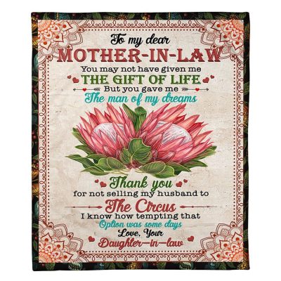 To My Mother-In-Law Blanket Thank You For Not Selling My Husband Flower Blanket, Blankets For Mothers Day