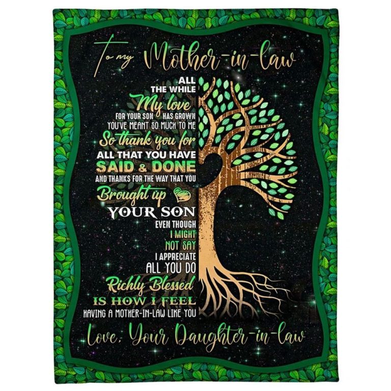 To My Mother-In-Law Blanket Tree Artwork My Love For Your Son Birthday Blanket, Blankets For Mothers Day