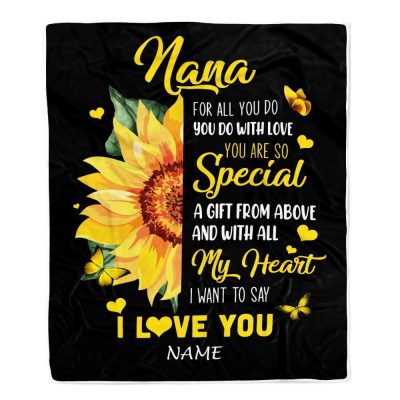 To My Nana Blanket From Grandkids Granddaughter I Want To Say I Love You, Mother Day Blanket, Personalized Blanket For Mom