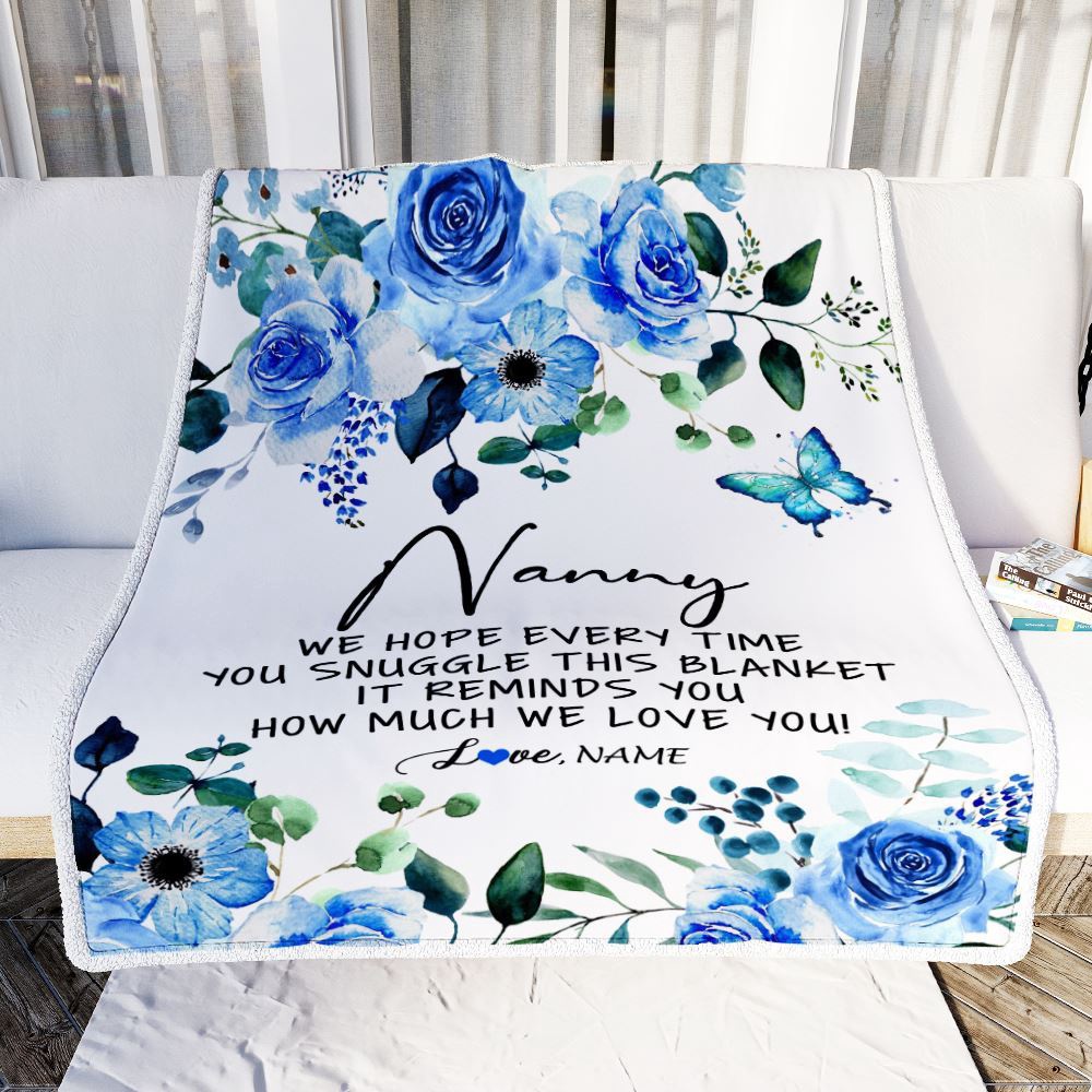 To My Nanny Blanket From Kids Floral How Much We Love You, Mother Day Blanket, Personalized Blanket For Mom To My Nanny Blanket From Kids Floral How Much We Love You, Mother Day Blanket, Personalized Blanket For Mom