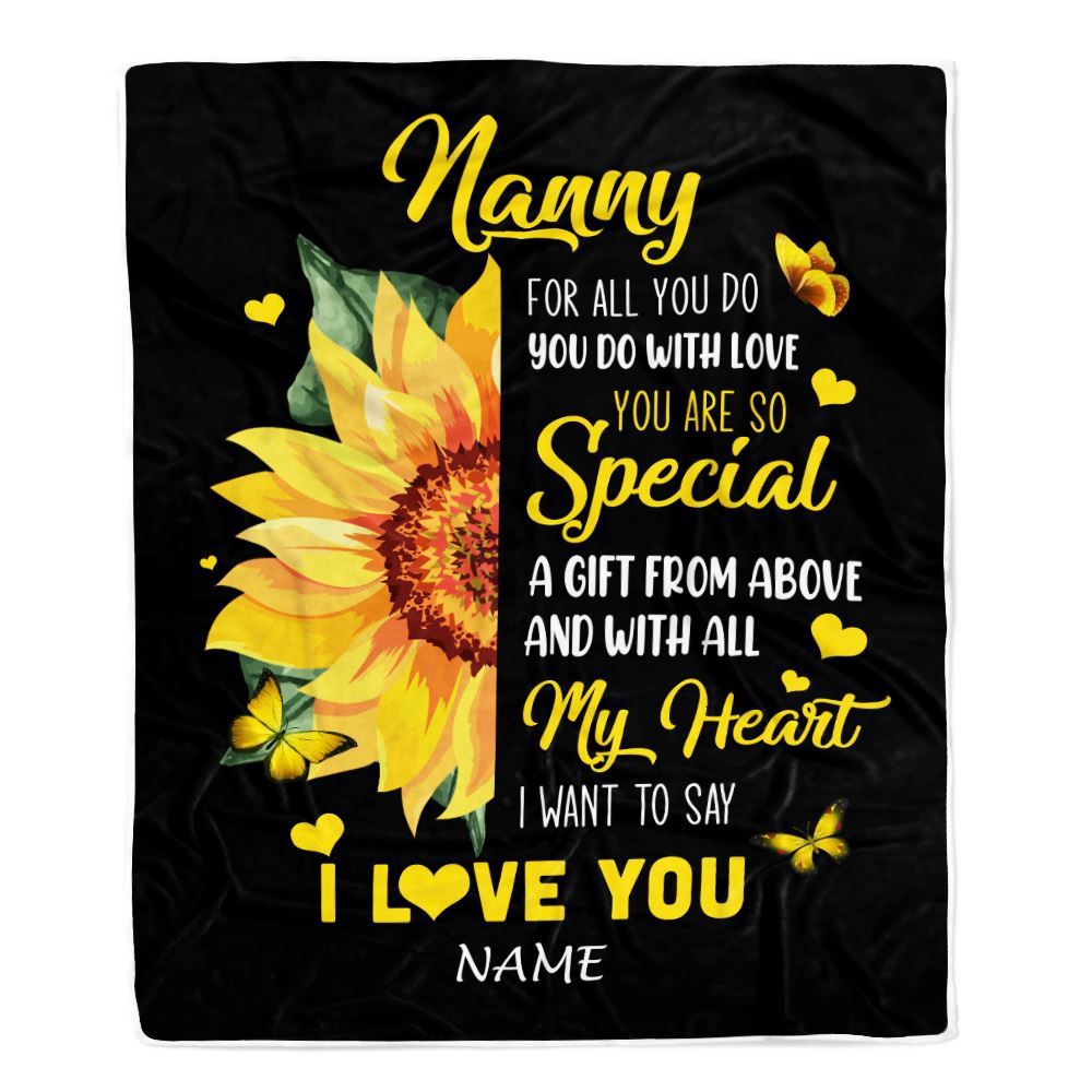 To My Nanny Blanket From Kids I Want To Say I Love You, Mother Day Blanket, Personalized Blanket For Mom To My Nanny Blanket From Kids I Want To Say I Love You, Mother Day Blanket, Personalized Blanket For Mom