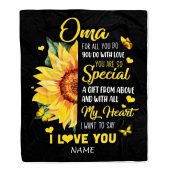 To My Oma Blanket From Grandkids Granddaughter I Want To Say I Love You Sunfower Mother Day Blanket Personalized Blanket For Mom 1 Lruty5.jpg - demo10